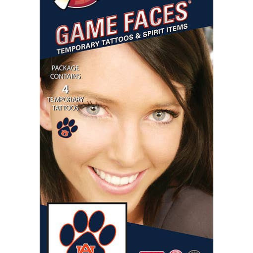 Auburn Game Face Temporary Tattoos Small Town Variety