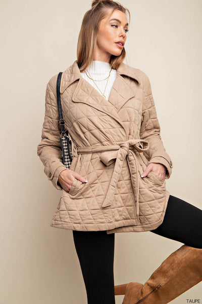 Quilted Jacket | Taupe
