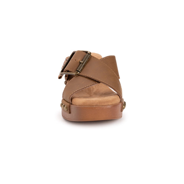 Muk Luks Women's Charlotte Sandal | Brown Crazyhorse