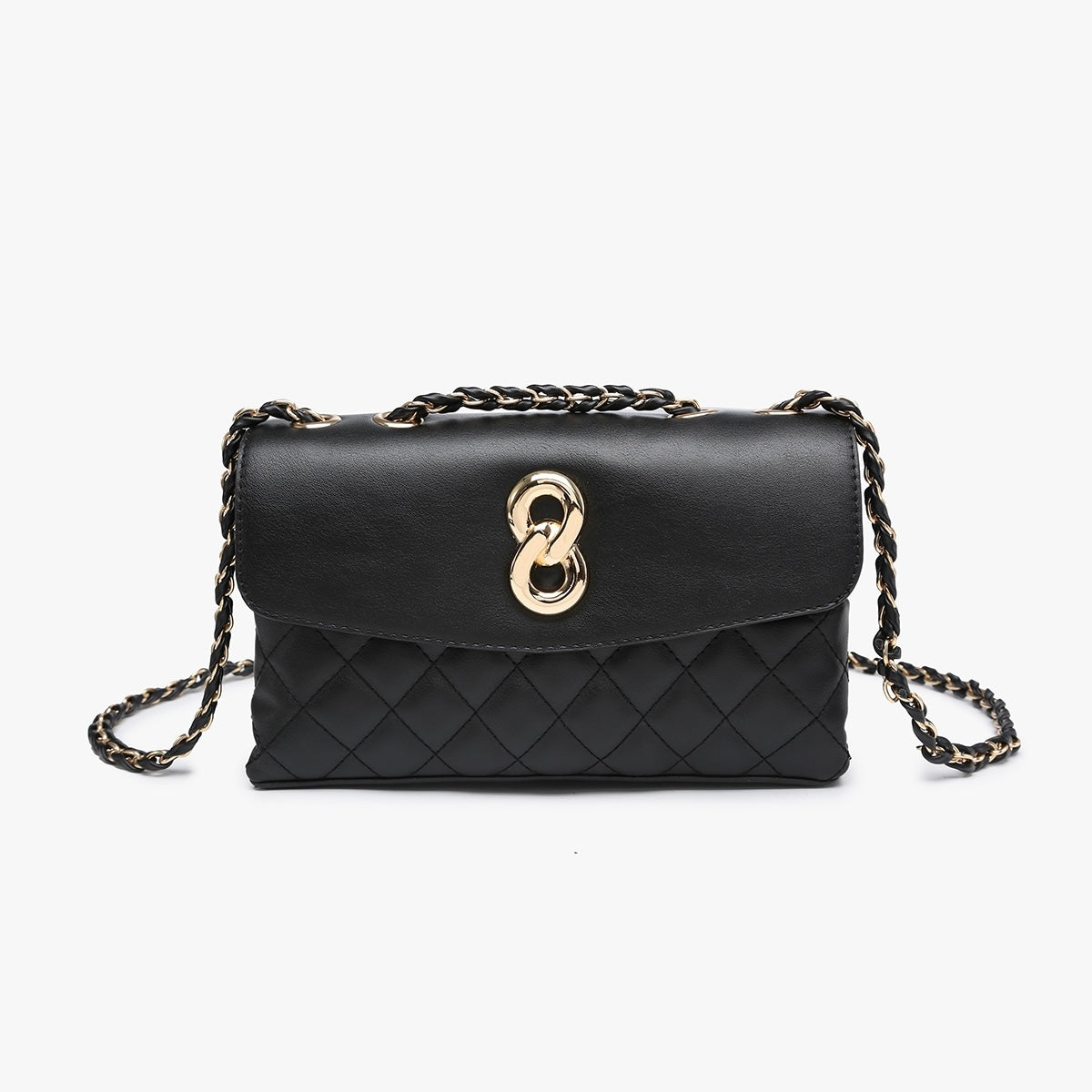 Quilted Accent Crossbody | Black