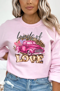 Leopard Loads of Love Pink Truck Sweatshirt