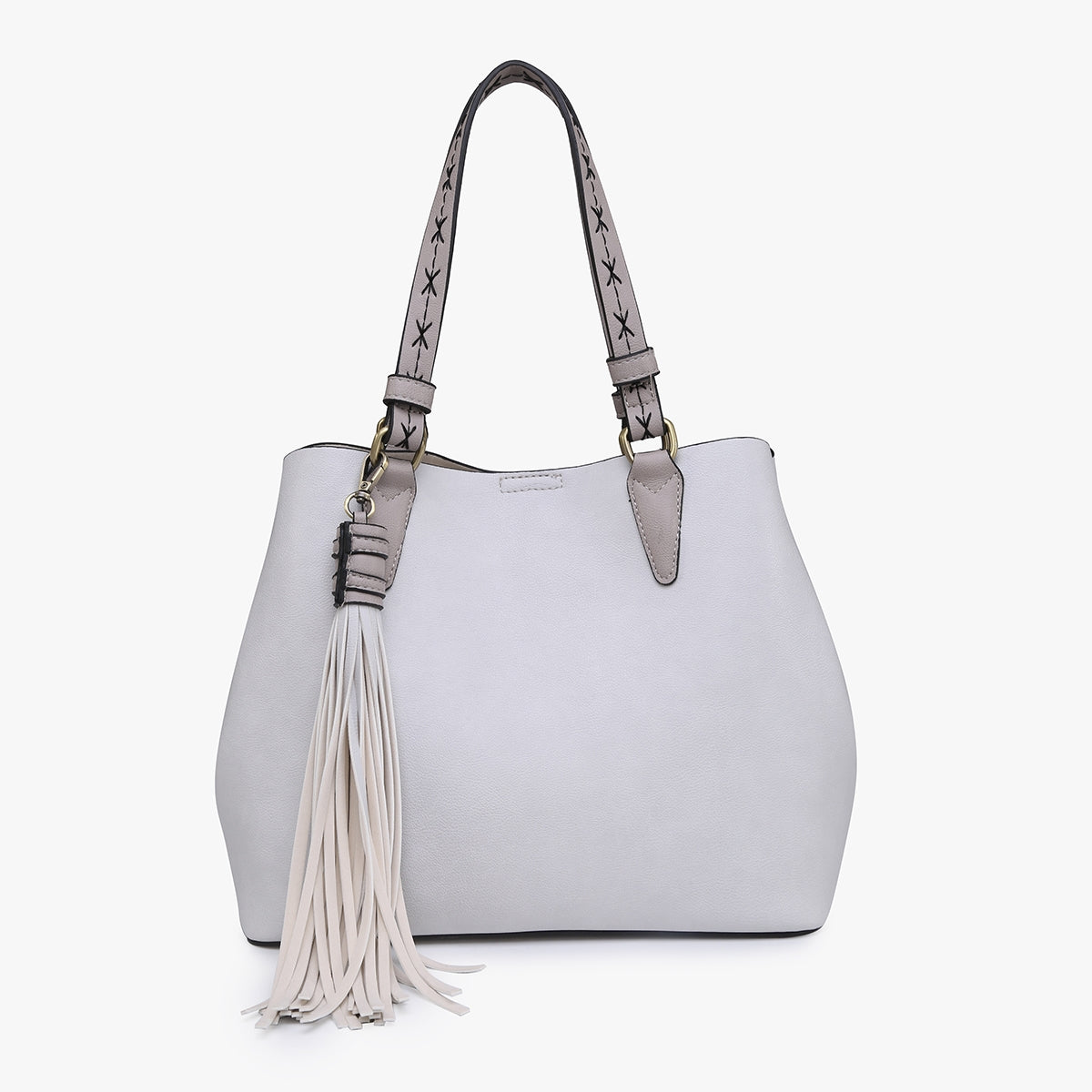Aliza Tassel 2 in 1 Satchel | Pale Grey