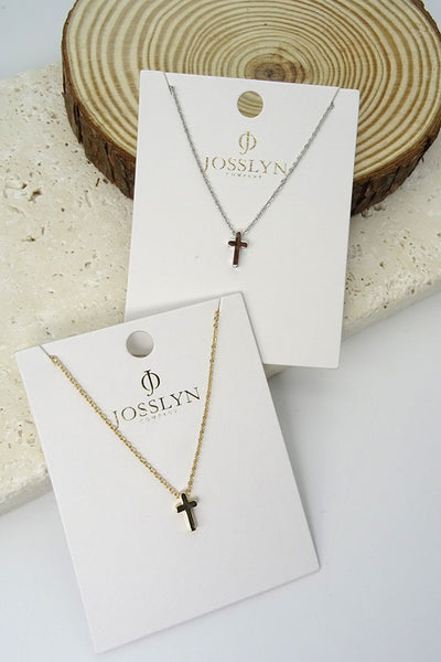 Classic Mini Cross Necklace | Gold or Silver