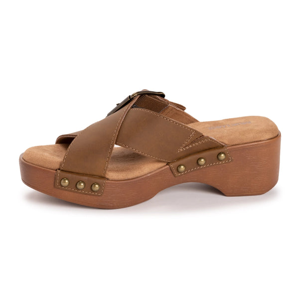 Muk Luks Women's Charlotte Sandal | Brown Crazyhorse