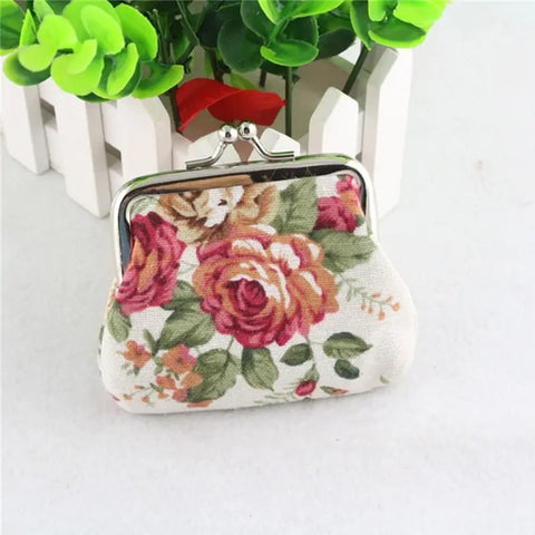Floral Coin Purse | White