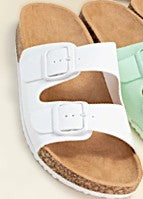 Double Buckle Strap Sandal | White