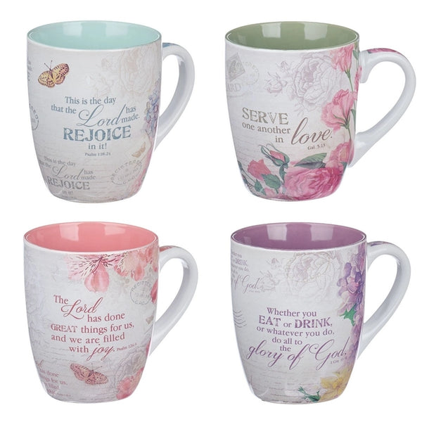 Floral Inspirations 4pc Mug Set