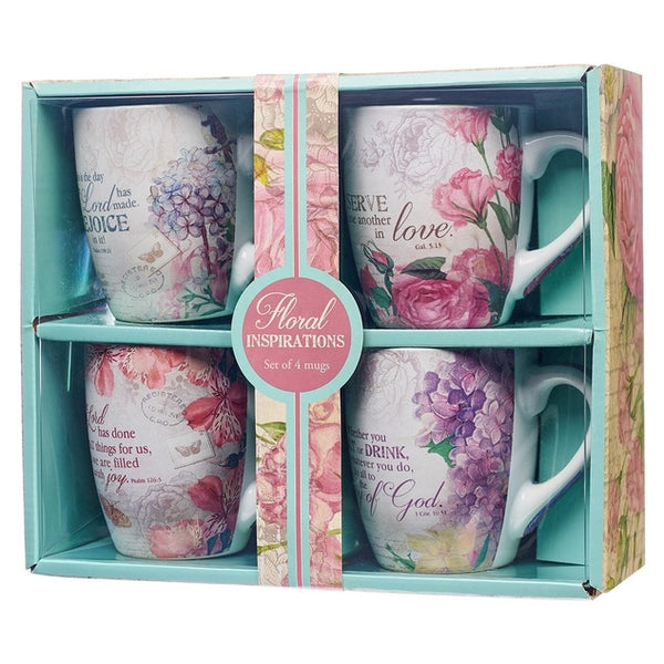 Floral Inspirations 4pc Mug Set