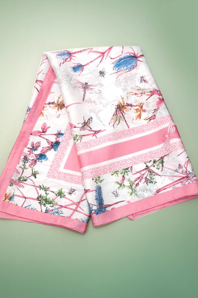 Large Floral Print Bandana Scarf | Pink