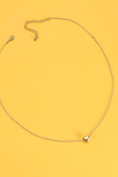 Mini Delicate Puffy Heart Chain Necklace