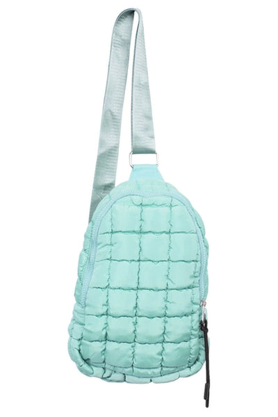 Quilted Sling Bag For Women | Mint