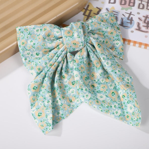 Pretty Ditsy Organza Bow Ribbon Hair Clips