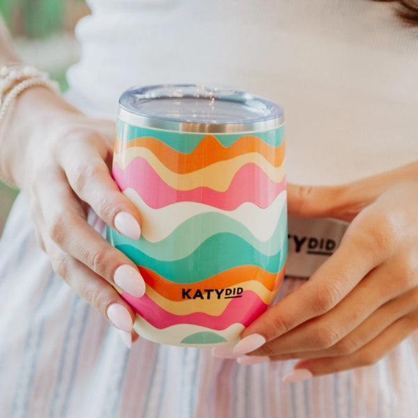 Neon Abstract Colors Stainless Steel Wine Tumbler
