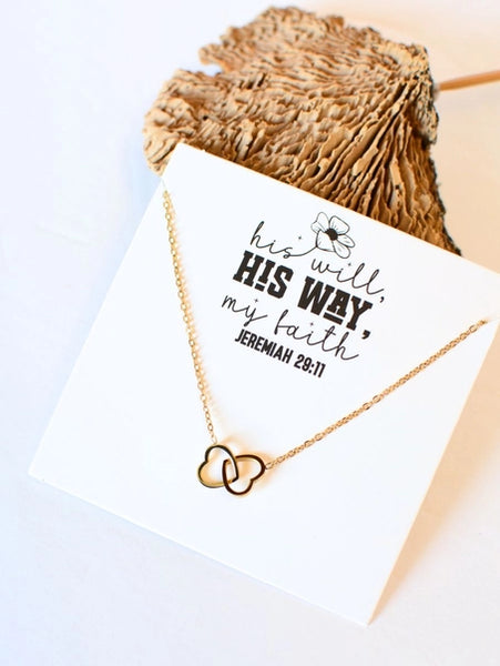 Double Heart Necklace - Gift God Is Good Scripture