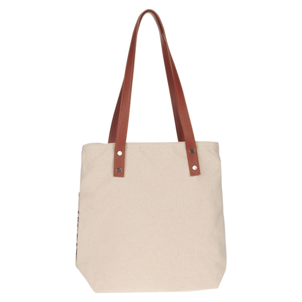Cream/Brown Amazing Grace 2 Cor. 12:9 Canvas Tote