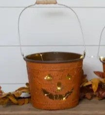 Metal Jack O' Lantern Buckets