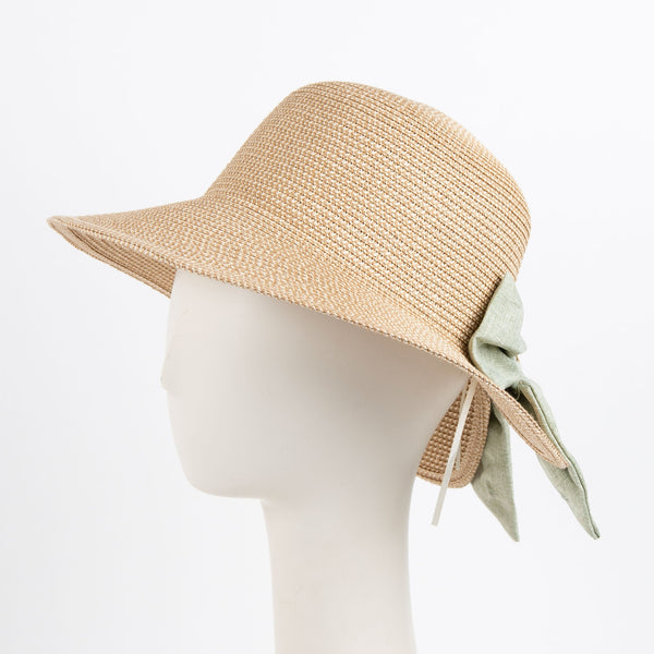 Sun Hat Boho Wide Brim with Bow | Sage