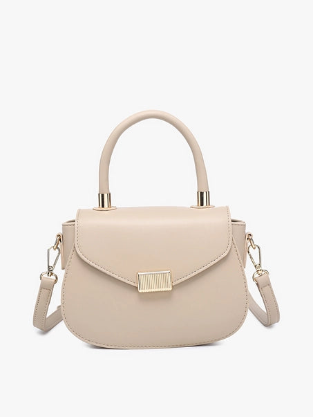 Giza Gold Accent Satchel/Crossbody | Taupe