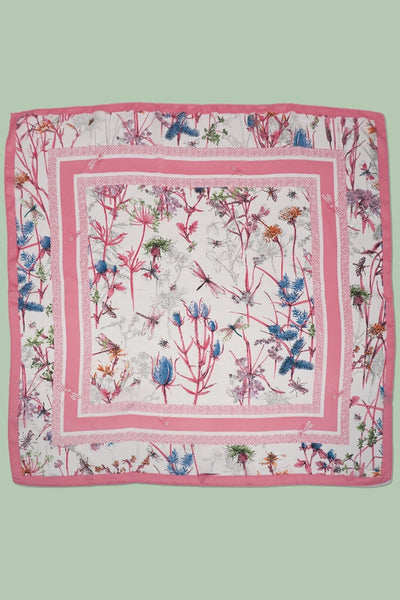 Large Floral Print Bandana Scarf | Pink