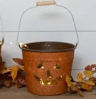Metal Jack O' Lantern Buckets