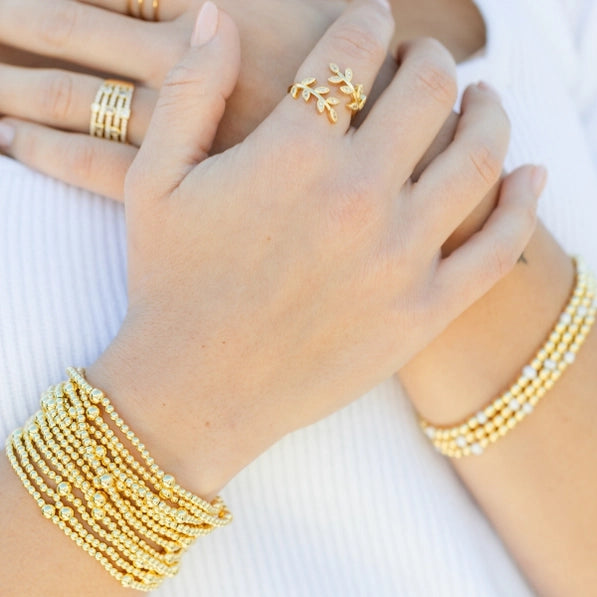 3mm Bead with 5mm Accent Stretch Bracelet