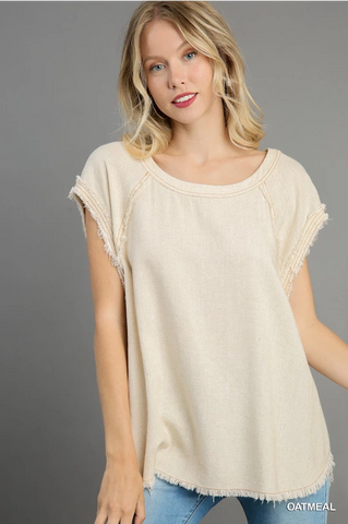 Round Neck Top | Oatmeal