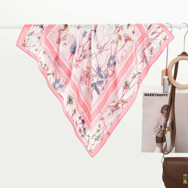 Large Floral Print Bandana Scarf | Pink