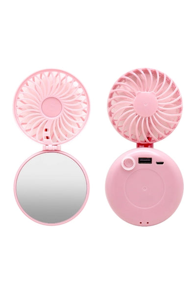 Foldable Fan with Mirror