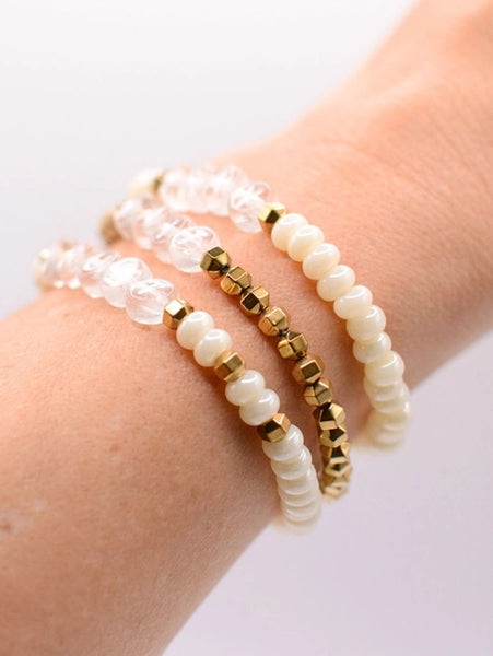 Pray Wait Trust Christian Faith Letter Bracelet Set