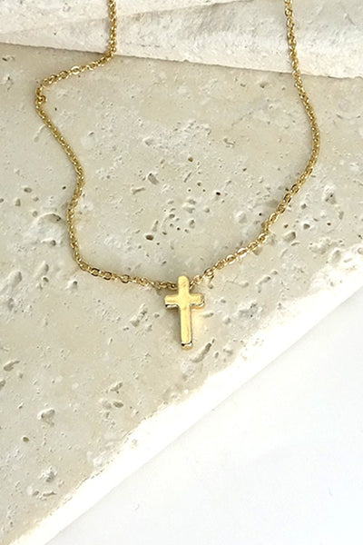 Classic Mini Cross Necklace | Gold or Silver