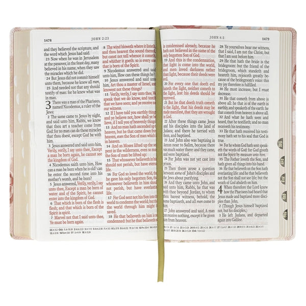 KJV Bible Giant Print Standard-Size Floral Faux Leather