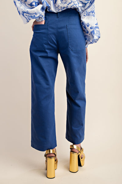 Ankle Cropped Summer Pants | Royal Blue