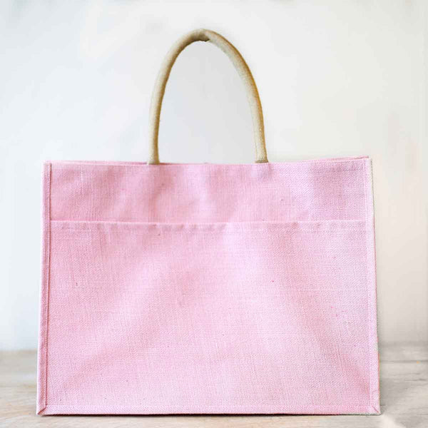 Jute Pocket Tote | Light Pink