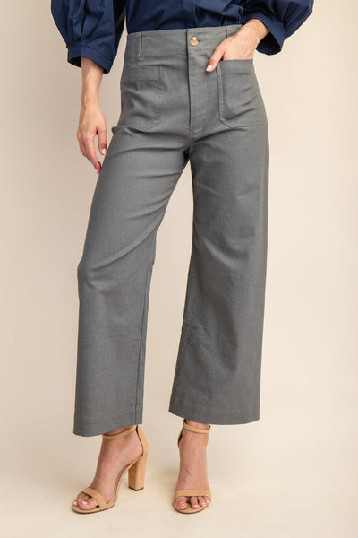 Ankle Cropped Summer Pants | Gray