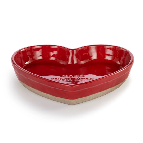 Red Made with Love Heart Baking Dish