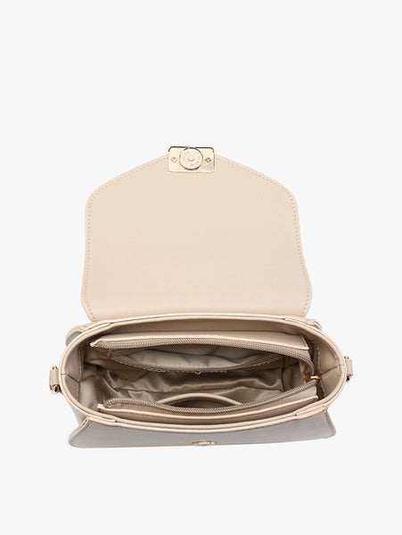 Giza Gold Accent Satchel/Crossbody | Taupe