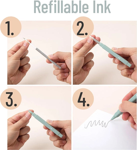 Mr. Pen Aesthetic Pens 6-Pack Black Ink Fast Dry