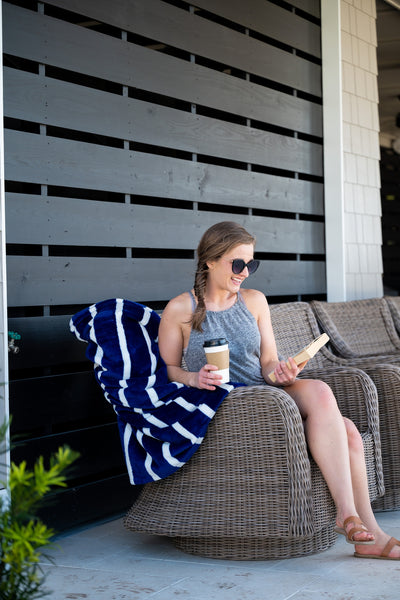 Navy Stripe Blanket