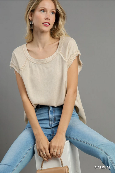 Round Neck Top | Oatmeal