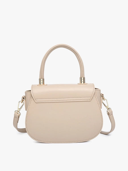 Giza Gold Accent Satchel/Crossbody | Taupe