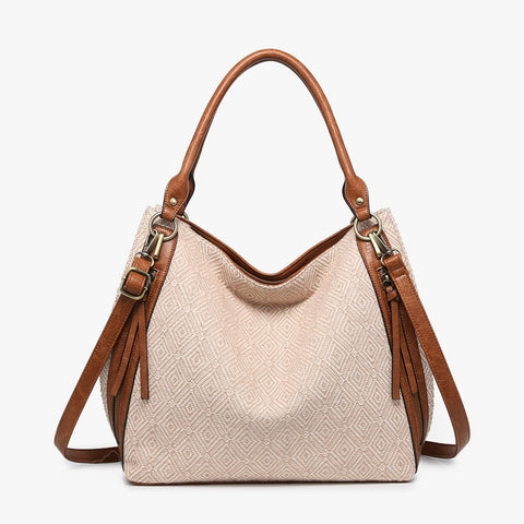 Connar Diamond Print Tote | Taupe