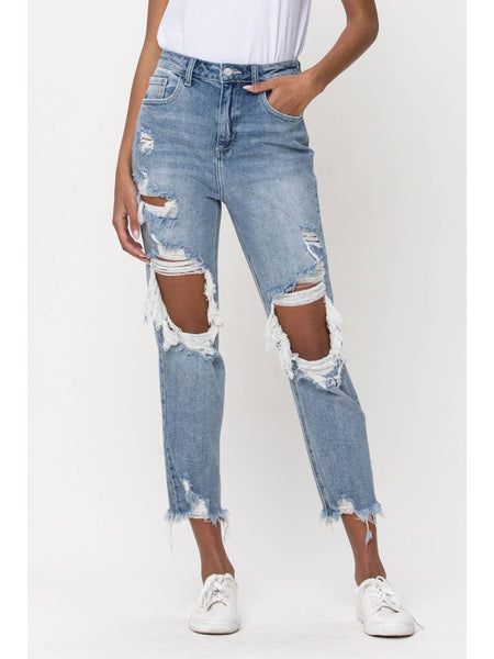 Light Denim High Rise Crop Jean