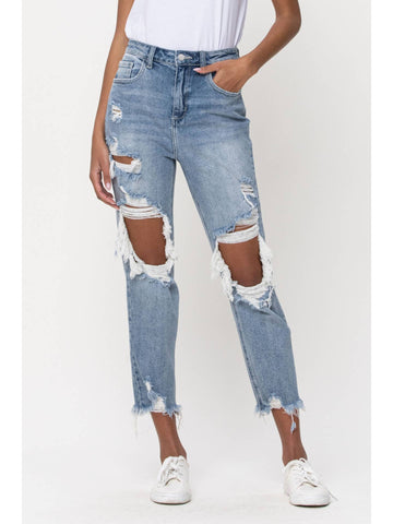 Light Denim High Rise Crop Jean