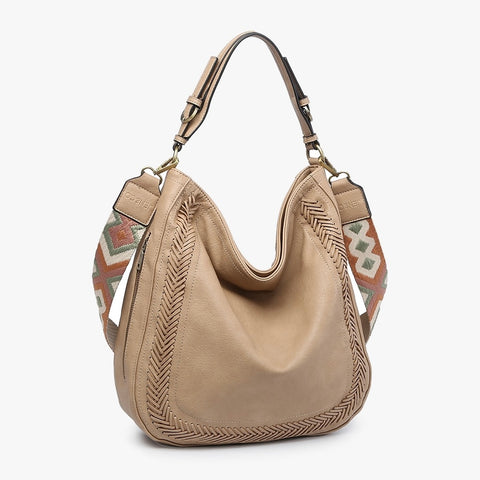 Aris Whipstitch Hobo/Crossbody | Tan