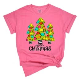 Merry Christmas Tree Trio Short Sleeve T-Shirt