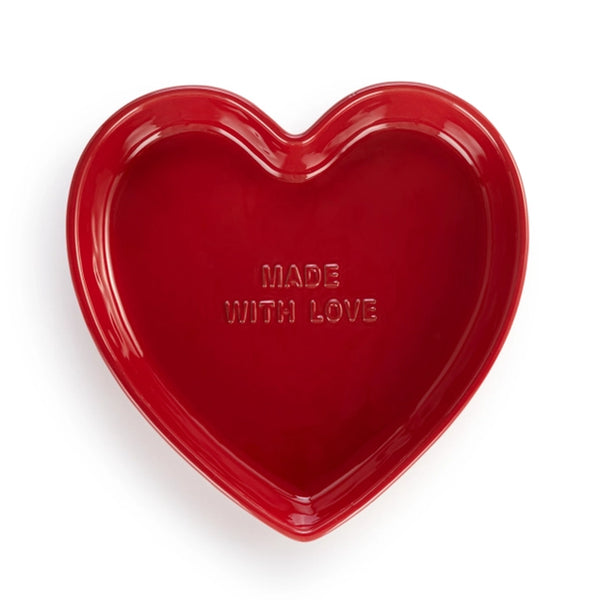 Red Made with Love Heart Baking Dish