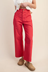 Ankle Cropped Summer Pants | Raspberry
