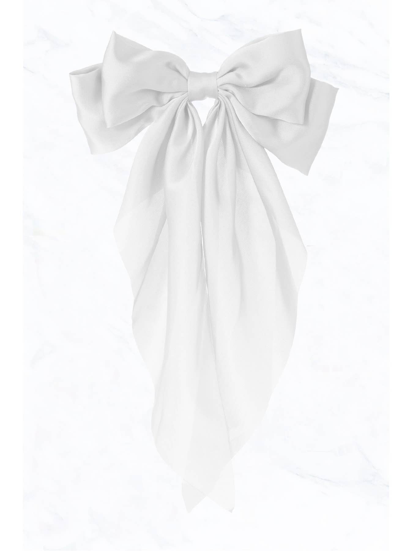 Fancy Bow Hair Clip|White