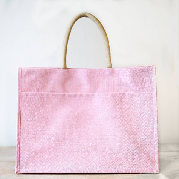 Jute Pocket Tote | Light Pink