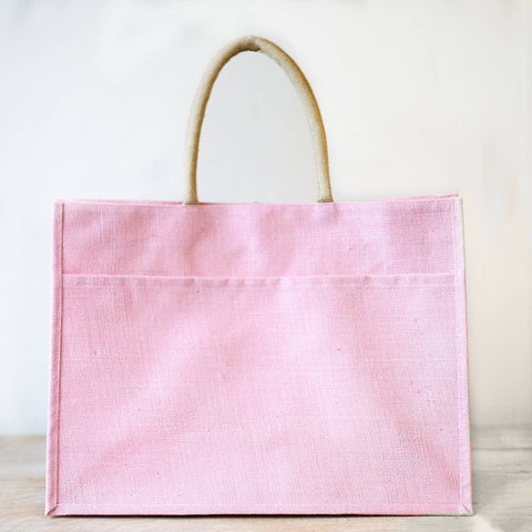 Jute Pocket Tote | Light Pink